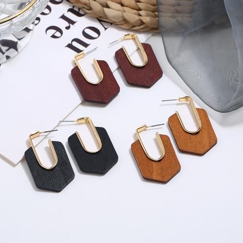 Wood Earring, fashion jewelry & different styles for choice & for woman, more colors for choice, Sold By Pair
