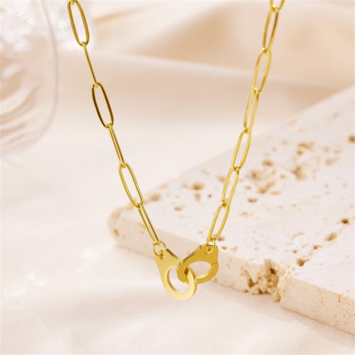 Nerezová ocel šperky náhrdelník, 304 Stainless Steel, pro ženy, zlatý, Prodáno By PC