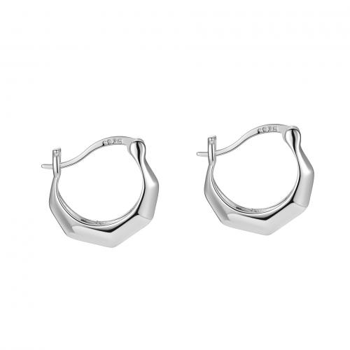 925 Sterling Silver Hoop Earrings, plated, for woman, more colors for choice, Sold By Pair