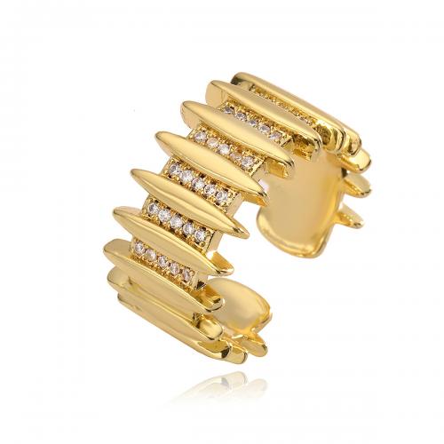 Cúbicos Circonia Micro Pave anillo de latón, metal, chapado, diferentes estilos para la opción & micro arcilla de zirconia cúbica & para mujer, dorado, Vendido por UD