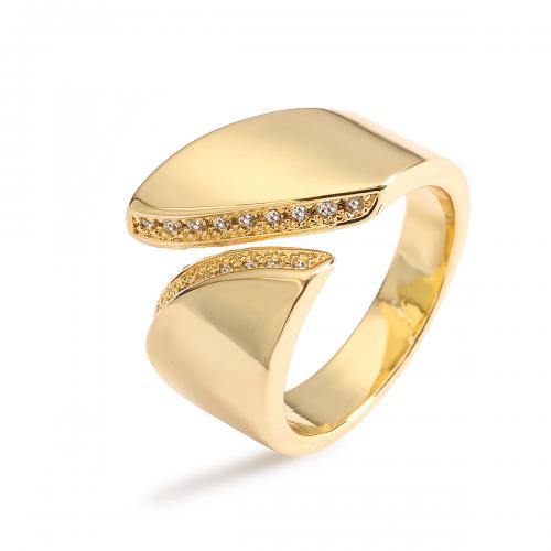 Cúbicos Circonia Micro Pave anillo de latón, metal, chapado, diferentes estilos para la opción & micro arcilla de zirconia cúbica & para mujer, dorado, Vendido por UD