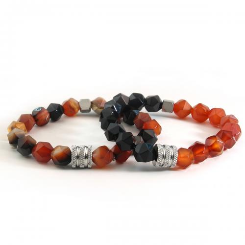 Gemstone Bracelets 304 Stainless Steel with Natural Stone plated Unisex Sold By PC