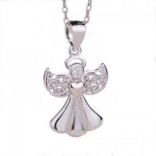 925 Sterling Silver Jewelry Sets Angel platinum plated & micro pave cubic zirconia & for woman & hollow Sold By PC