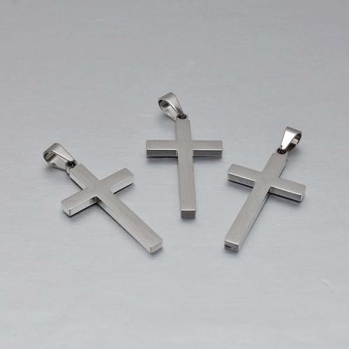 Nehrđajućeg čelika križa Privjesci, 304 nehrđajućeg čelika, uglađen, modni nakit & možete DIY & različite veličine za izbor, izvorna boja, Prodano By PC