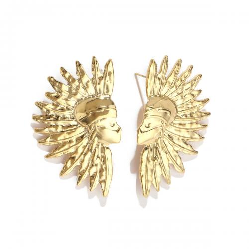 Titanio Acciaio Orecchini, Titantium acciaio, gioielli di moda & per la donna, dorato, 30x48mm, Venduto da coppia