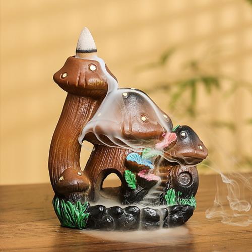 Backflow Incense Burner, Resin, handmade, for home and office & durable, 109x73x112mm, Sold By PC