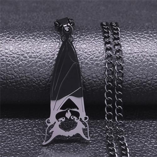 Stainless Steel Jewelry Necklace 304 Stainless Steel with 10cm extender chain polished fashion jewelry & Unisex black Length Approx 40 cm Sold By PC