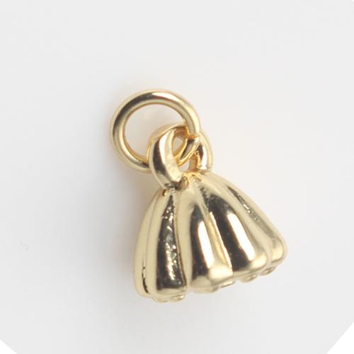 Brass Jewelry Pendants, gold color plated, DIY, nickel, lead & cadmium free, 7.50x6.80x6.50mm, Sold By PC