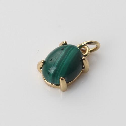 Brass Jewelry Pendants with Cats Eye gold color plated DIY green nickel lead & cadmium free Sold By PC