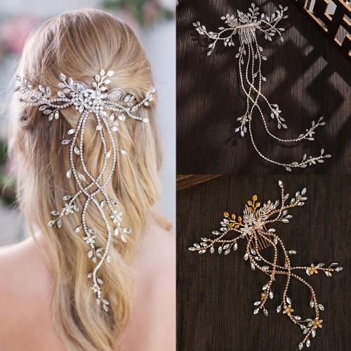 Tibetan Style Bridal Hair Tassels, for woman & with rhinestone, more colors for choice, nickel, lead & cadmium free, 250x170mm, Sold By PC
