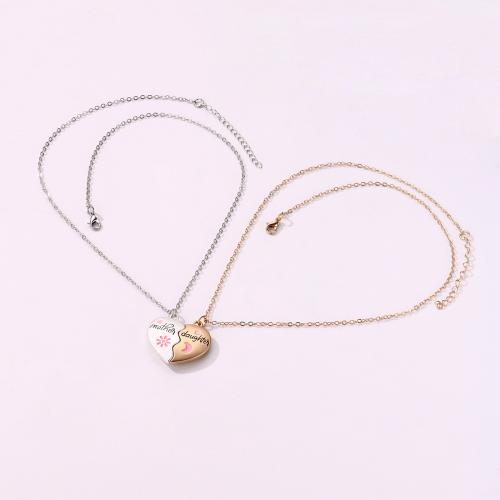 Tibetan Style Jewelry Necklace, 2 pieces & fashion jewelry & for woman & enamel, more colors for choice, nickel, lead & cadmium free, Length:Approx 41-50 cm, Sold By Set
