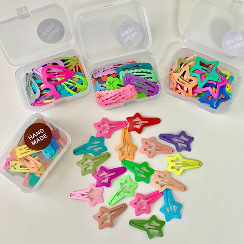 Hair Snap Clips Zinc Alloy handmade Girl mixed colors nickel lead & cadmium free Approx Sold By Box
