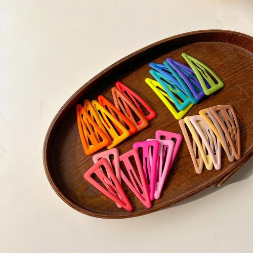 Hair Snap Clips Zinc Alloy Triangle stoving varnish Girl & epoxy gel nickel lead & cadmium free 70mm Approx Sold By Lot