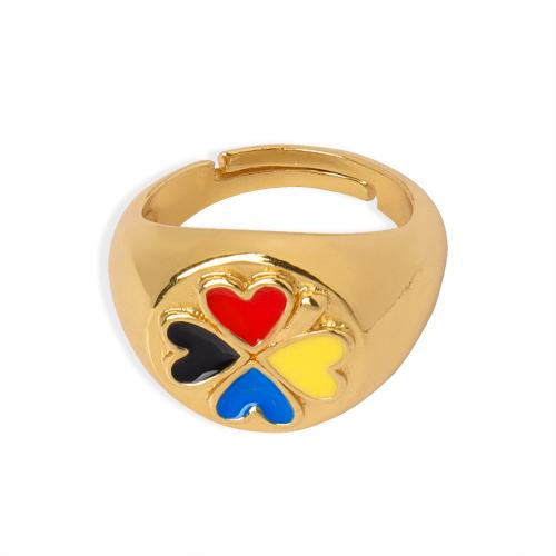 Brass Finger Ring, plated, for woman & enamel, more colors for choice, US Ring Size:7, Sold By PC