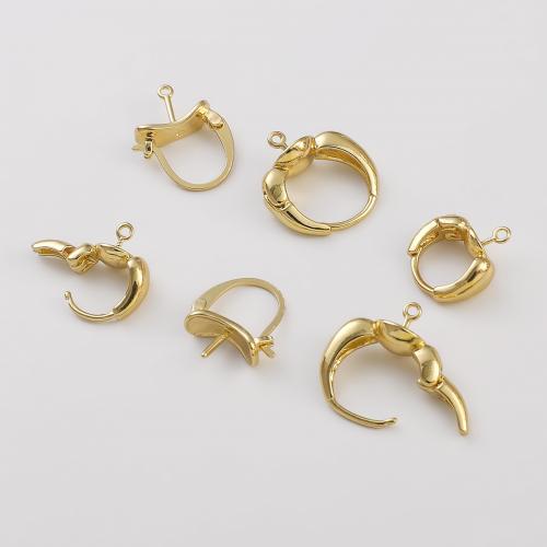 Brass Hoop Earring Components, plated, DIY & different size for choice & different styles for choice & for woman, golden, 2PCs/Bag, Sold By Bag