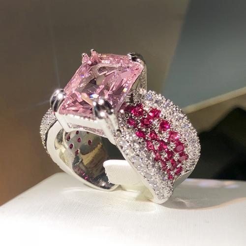 Sárgaréz Mandzsetta Finger Ring, Geometriai minta, galvanizált, a nő & strasszos, Méret:6, Által értékesített PC