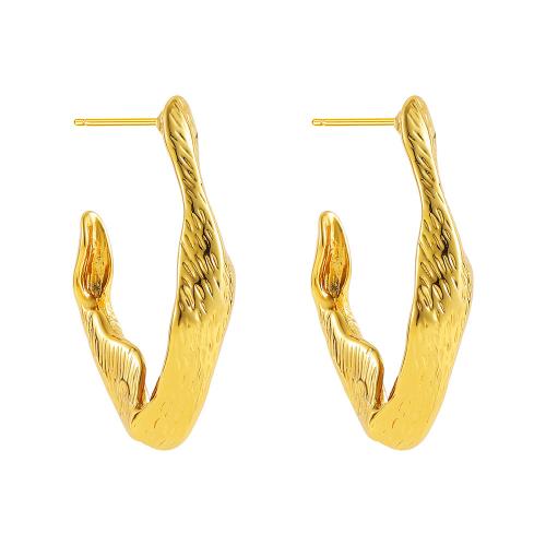 Stainless Steel Stud Earrings, 304 Stainless Steel, 18K gold plated, fashion jewelry & different styles for choice & for woman & with rhinestone, golden, Sold By Pair