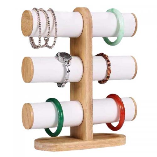Leather Bracelet Display, PU Leather, with Wood, durable, black, Sold By PC