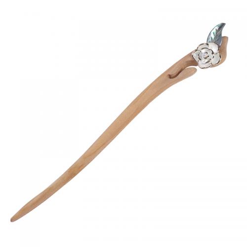 Hair Stick Wood with Shell & Zinc Alloy vintage & for woman 180mm Sold By PC