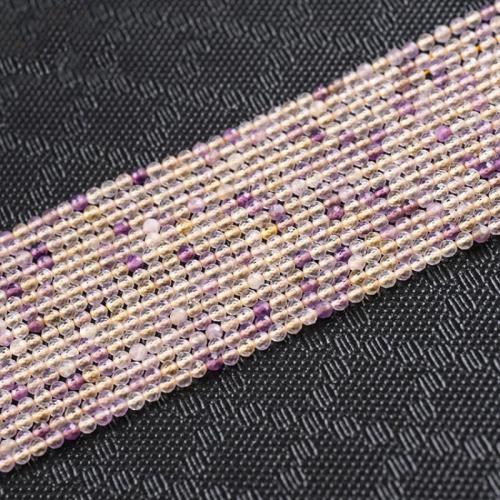 Natural Quartz Jewelry Beads, Ametrine, Round, polished, DIY & faceted, mixed colors, 2mm, Sold Per Approx 38 cm Strand