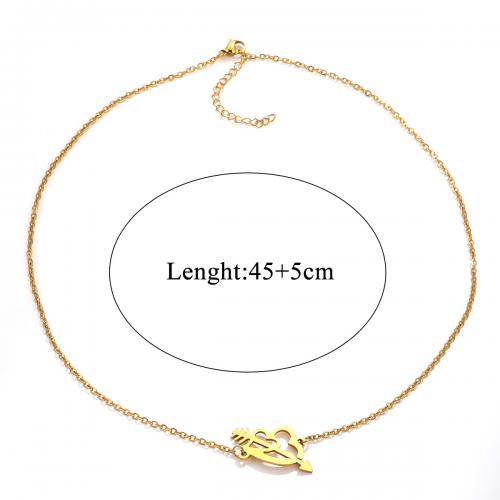 Stainless Steel Jewelry Necklace, 304 Stainless Steel, with 5cm extender chain, Heart, Vacuum Ion Plating, fashion jewelry & for woman & hollow, golden, nickel, lead & cadmium free, Length:Approx 45 cm, Sold By PC