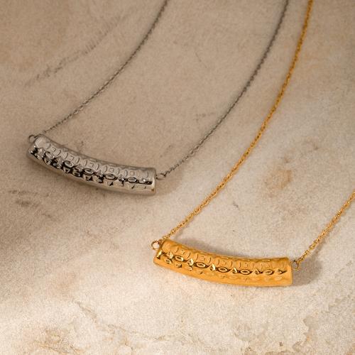Edelstahl Schmuck Halskette, 304 Edelstahl, mit Verlängerungskettchen von 5.5cm, Modeschmuck & für Frau, keine, 39.50x8.20mm, Länge:ca. 41.5 cm, verkauft von PC