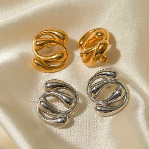 Boucle d'oreille de gaujon en acier inoxydable, Acier inoxydable 304, bijoux de mode & pour femme, plus de couleurs à choisir, 27x23mm, Vendu par paire