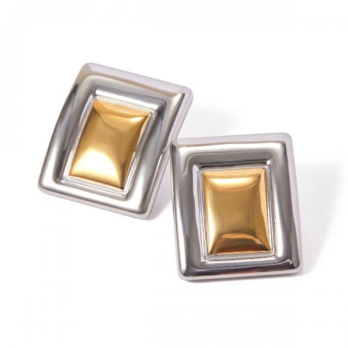 Stainless Steel Stud Earrings, 304 Stainless Steel, Vacuum Ion Plating, fashion jewelry & for woman, 41.60x46.10mm, Sold By Pair
