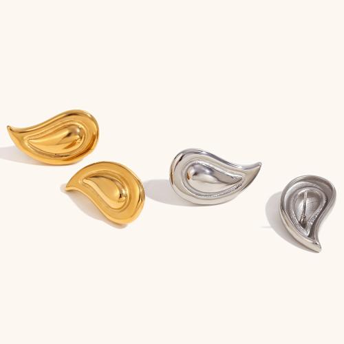 Stainless Steel Stud Earrings, 316L Stainless Steel, Vacuum Ion Plating, fashion jewelry & for woman, more colors for choice, 26.70x15.70mm, Sold By Pair