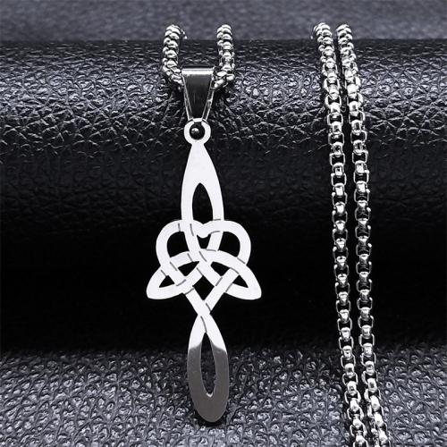 Stainless Steel Jewelry Necklace, 304 Stainless Steel, fashion jewelry & Unisex & hollow, more colors for choice, 40x15mm, Length:Approx 60 cm, Sold By PC