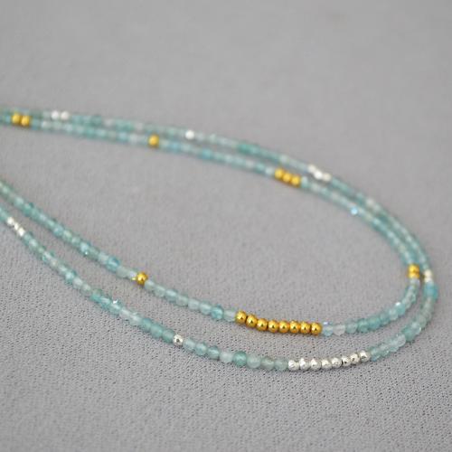 Natural Gemstone Necklace, Aquamarine, with Brass, with 5cm extender chain, handmade, fashion jewelry & for woman, more colors for choice, 37x37mm, Length:Approx 38 cm, Sold By PC