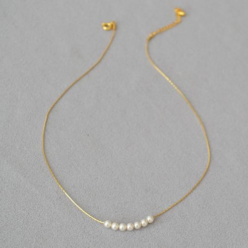 Plastik-Perlenkette, Messing, mit Kunststoff Perlen, plattiert, Modeschmuck & für Frau, keine, frei von Nickel, Blei & Kadmium, Länge ca. 39 cm, verkauft von PC