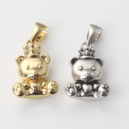 Brass Jewelry Pendants, Bear, plated, DIY, more colors for choice, nickel, lead & cadmium free, 16.40x10.80x5.10mm, Sold By PC