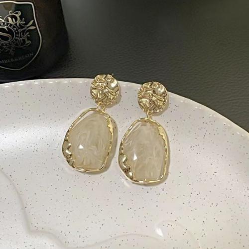 Tibetan Style Drop Earrings, with Resin, plated, fashion jewelry, more colors for choice, nickel, lead & cadmium free, 44x17mm, Sold By Pair