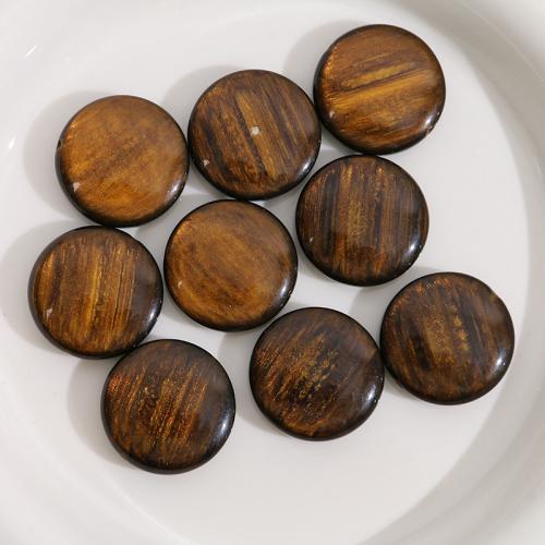 Resin Jewelry Beads, Flat Round, plated, DIY, brown, 24mm, Sold By PC