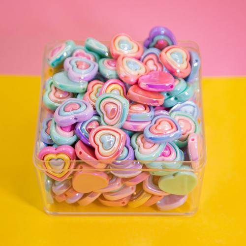 Resin Jewelry Beads, Heart, DIY, more colors for choice, 21.60x19.10mm, Hole:Approx 2mm, 10PCs/Bag, Sold By Bag