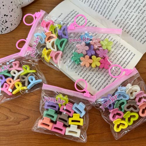Hair Claw Clips Plastic stoving varnish Girl mixed colors 25mm Approx Sold By Bag
