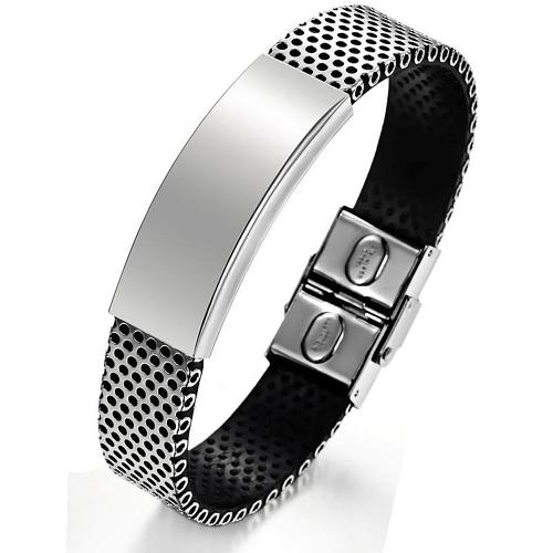 PU Leather Cord Bracelets with 304 Stainless Steel handmade fashion jewelry & for man mm Length Approx 190 mm Sold By PC