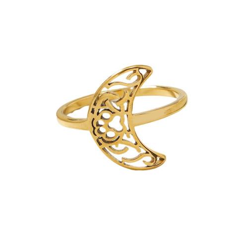 Vinger Ring in edelstaal, 304 roestvrij staal, plated, verschillende grootte voor keus & voor vrouw, meer kleuren voor de keuze, Verkocht door PC