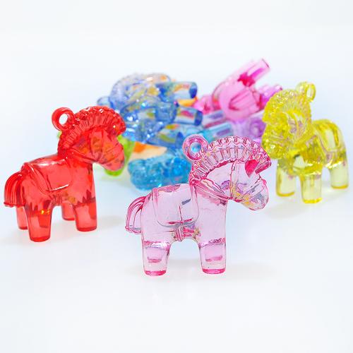 Acrylic Pendants Horse injection moulding fashion jewelry & DIY mixed colors Approx Sold By Bag
