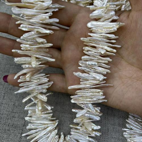 Barokowe koraliki z hodowlanych pereł słodowodnych, Perła naturalna słodkowodna, DIY, biały, Length about 20-30mm, około 180komputery/Strand, sprzedane przez Strand