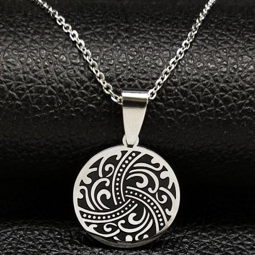 Stainless Steel Jewelry Necklace, 304 Stainless Steel, polished, fashion jewelry & Unisex, silver color, 20x20mm, Length:Approx 50 cm, Sold By PC
