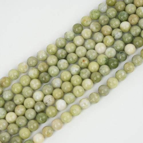 Jade perle, Južna Jade, Krug, uglađen, možete DIY & različite veličine za izbor, zelen, Prodano Per Približno 38 cm Strand
