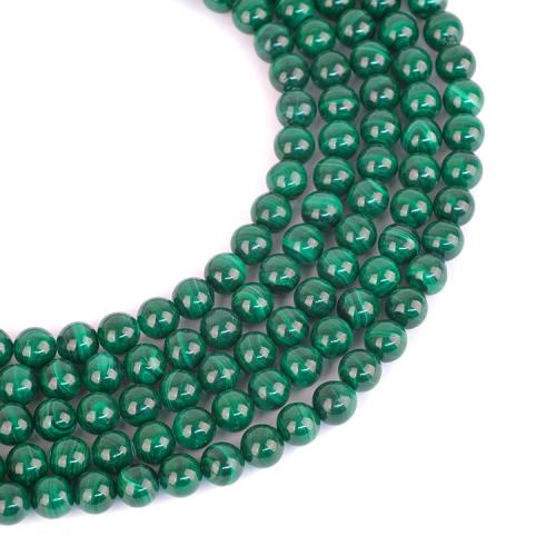 Malahita perle, Malahit, Krug, uglađen, možete DIY & različite veličine za izbor, zelen, Prodano Per Približno 38 cm Strand