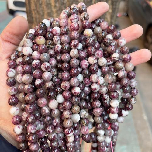 Gemstone Jewelry Beads, Plum Blossom Tourmaline, Round, polished, DIY & different size for choice, Sold Per Approx 38 cm Strand