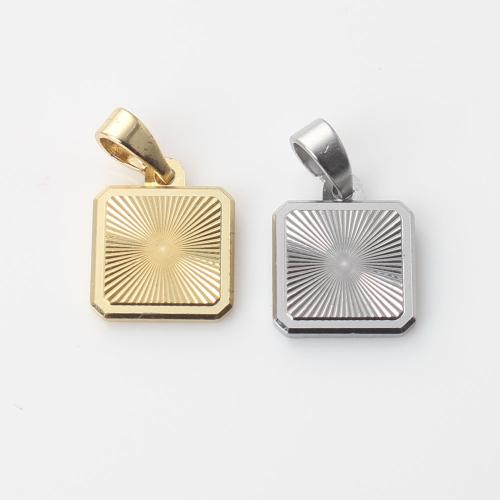 Brass Jewelry Pendants, Square, plated, DIY, more colors for choice, nickel, lead & cadmium free, 12.40x10x1.70mm, Sold By PC