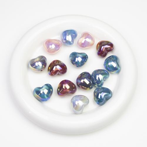 Grânulos de jóias de acrílico, acrilico, Coração, DIY, Mais cores pare escolha, 23mm, Buraco:Aprox 2.5mm, 10PCs/Bag, vendido por Bag