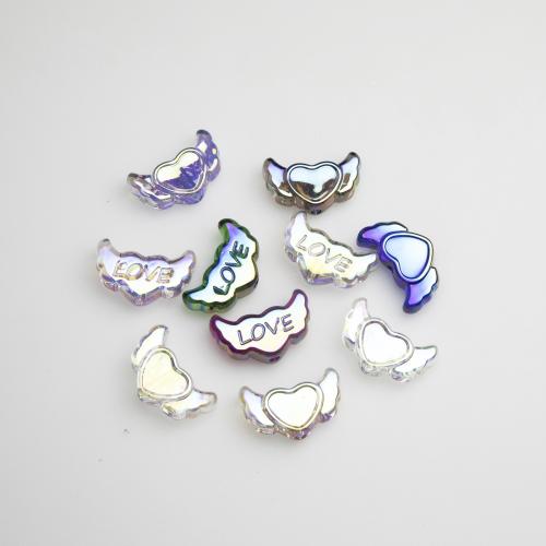 Perles acryliques transparentes, Acrylique, coeur, DIY, plus de couleurs à choisir, 17x28mm, Trou:Environ 3mm, 10PC/sac, Vendu par sac