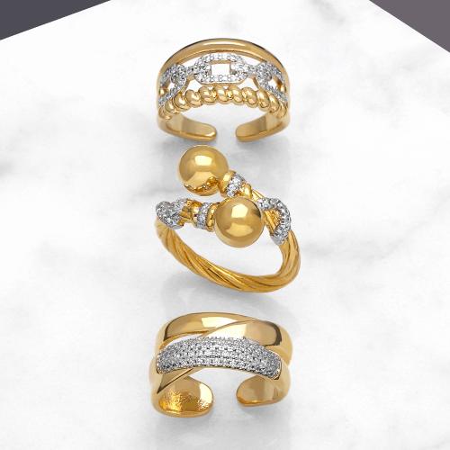 Krychlový Circonia Micro vydláždit mosazný prsten, Mosaz, módní šperky & různé designy pro výběr & micro vydláždit kubické zirkony, zlatý, nikl, olovo a kadmium zdarma, Prodáno By PC