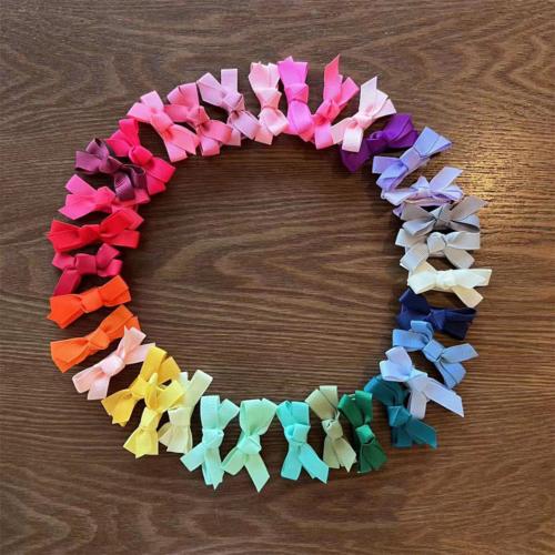 Alligator Hair Clip Cloth with Zinc Alloy Bowknot handmade Girl 3-5cm Sold By Lot